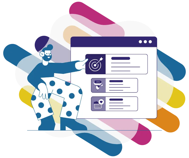 Imagen de una persona mostrando el blog de marketing