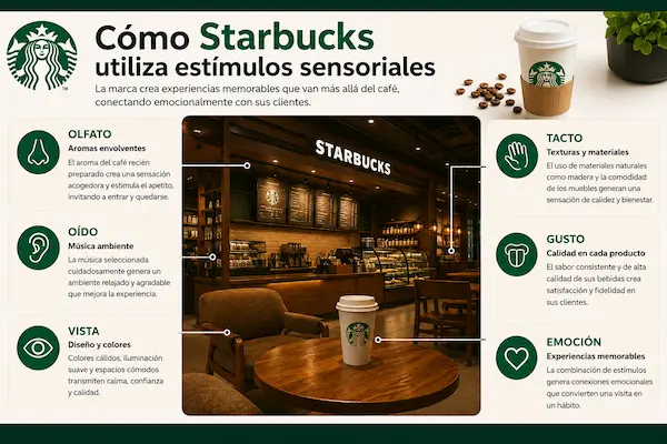 Cómo Starbucks utiliza estímulos sensoriales