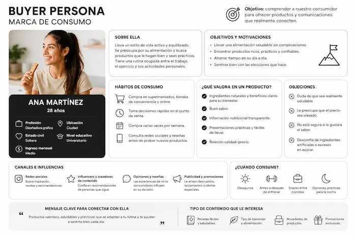 Buyer person para una marca de consumo